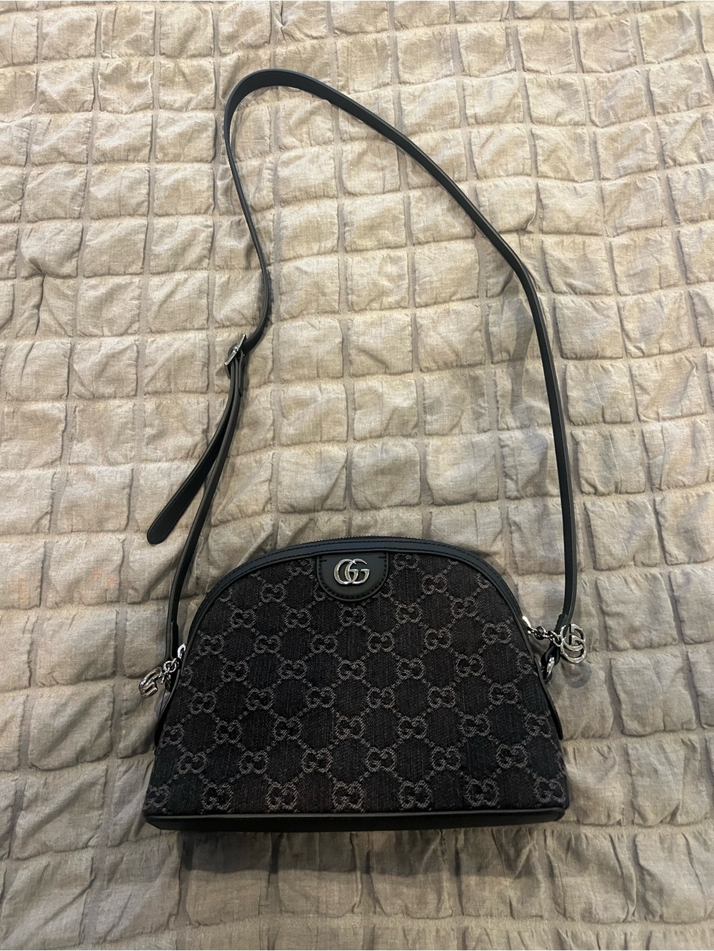 Gucci Black GG Canvas Small Crossbody Shoulder Bag
